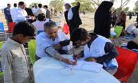 In Pictures: Zahedan University of Medical Sciences setting up "Blood Pressure Check Stations"  on the sidelines of Eid al-Fitr prayers 2019 