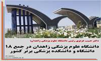 Zahedan University of Medical Sciences is among the top 18 universities and medical schools in Iran