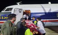 A fixed-wing air ambulance flies over the sky of Zahedan for immediate transfer of an injured patient to Tehran