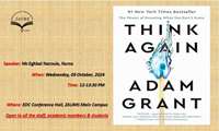 English Lecture Reviewing the book THINK AGAIN by Adam Grant